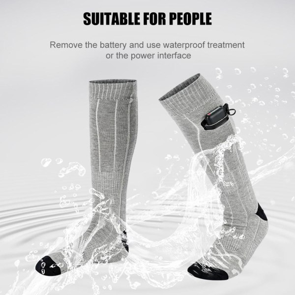 Oppvarmede sokker 4000mAh oppladbare varmesokker for menn Kvinner Varme vinterstrømper med 3 justerbare nivåer for utendørs ski Sykling Fotturer