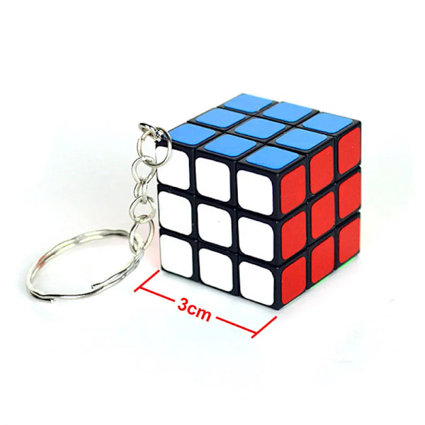 3 cm liten kub 3x3x3 mini speed magic cube för barn, tidig pedagogisk pusselkub, leksak, förskoleleksak, present till barn No key chain