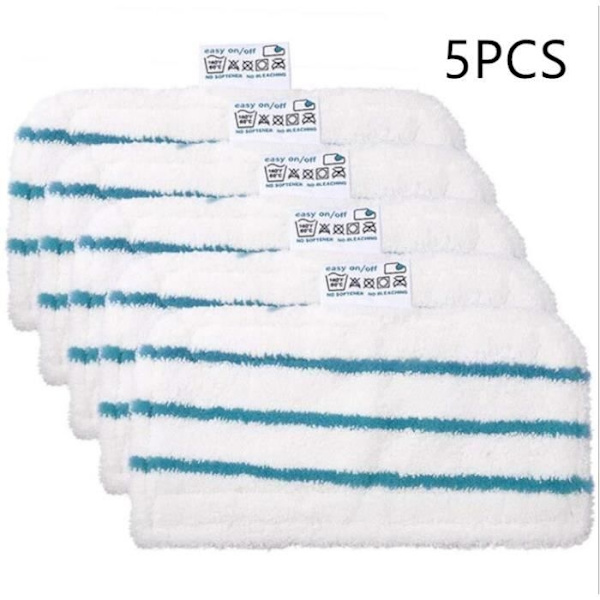 Paket med 5 ersättningsdukar i mikrofiber för ångmoppar White