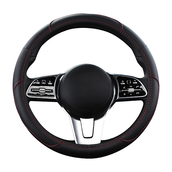 Motocovers bil anti-halk läder rattöverdrag universell bil ratt skyddande överdrag mode stil 38cm rosa Type D black