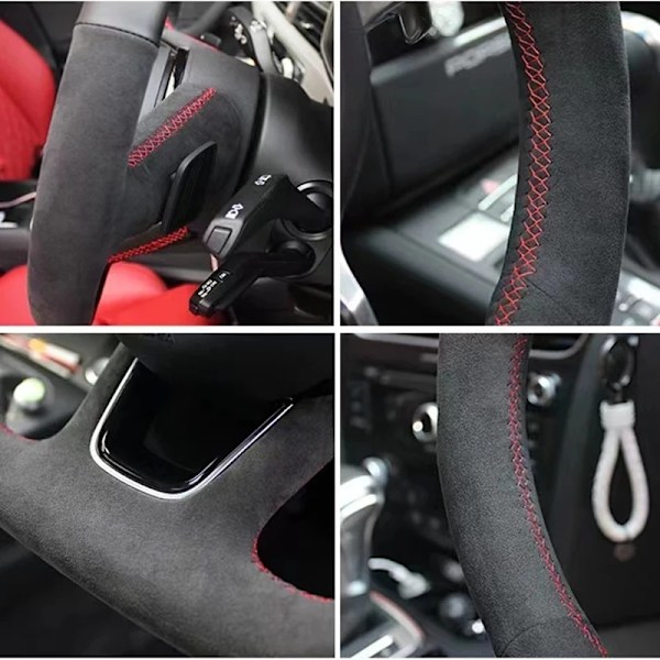 Skräddarsydd rattöverdrag i mockaläder med halkfritt grepp för Peugeot 206 1998-2005 206 SW 2003-2005 206 CC 2004 2005