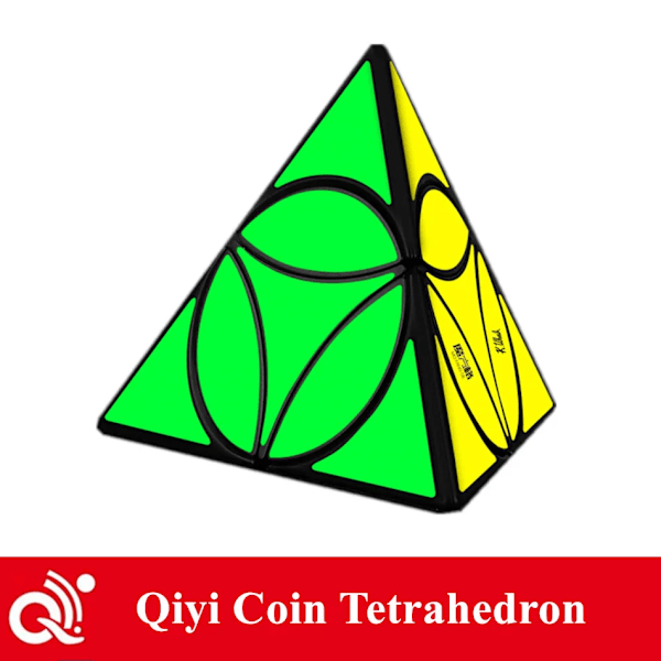 Coin Pyraminx Magic Speed Cube Stickerless Professionella Fidget Leksaker Coin Pyramid Cubo Magico Pussel Black