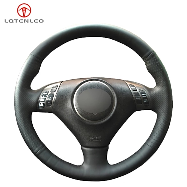 Lqtenleo svart PU konstläder handsydd rattöverdrag för Honda Accord 7 2002-2007 Acura TSX 2002-2007