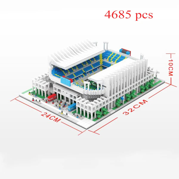 Känd byggd Paris-stil fotbollsstadion modell mikro mini diamantblock kit barn vuxen montera fotbollsplan tegel set pussel leksak Malaga Style Stadium In bag