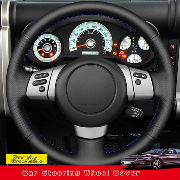 Skräddarsydd DIY mikrofiberläder rattöverdrag för Toyota FJ Cruiser 2006 2007 2008 2009 2010 2011 2012 2013 2014