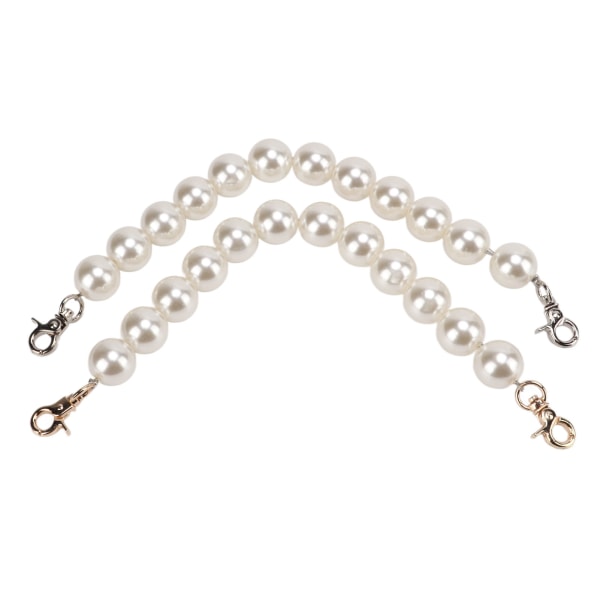 2 stk Pearl Bead Bag Chain Fremragende håndværk Installer nemt aftagelig taske Kædetilbehør til tegnebøger Håndtasker 20 mm