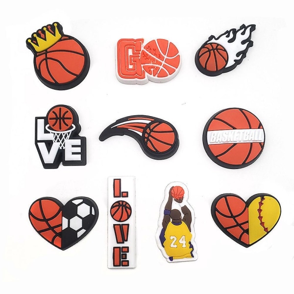 Basketballskosmykker - sett med 10 for Crocs - perfekt gave til tenåringer, menn og kvinner
