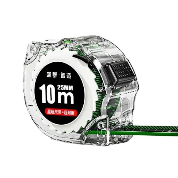 Självlåsande fluorescerande stålbandmått Hög precision bläckstråleskrivare Box Meter Linjal Breddat mätverktyg[U1856] Green