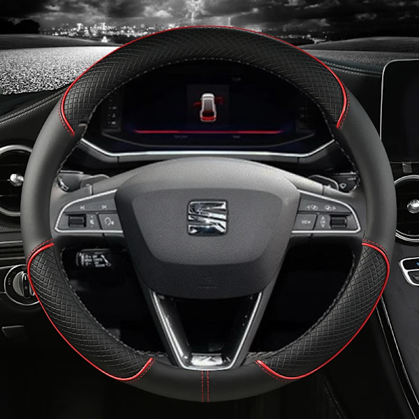 Rattskinnsöverdrag i PU-läder för Seat Leon MK1 MK2 MK3 MK4 1999~2020 1M 1P 5F KL1 KL8 5F FR - Halksäker biltillbehör O shape Coffee
