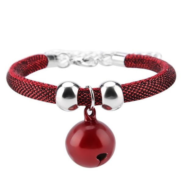 Halsband för husdjur i japansk stil Pu-tillbehör Kattklockhalsband med förlängningskedja
