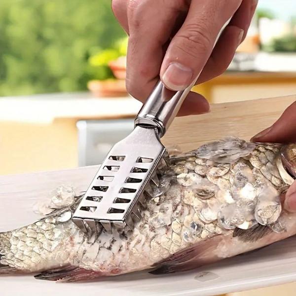 1 st Multifunktionell Serrerad Fiskskrapa För Restaurangkök