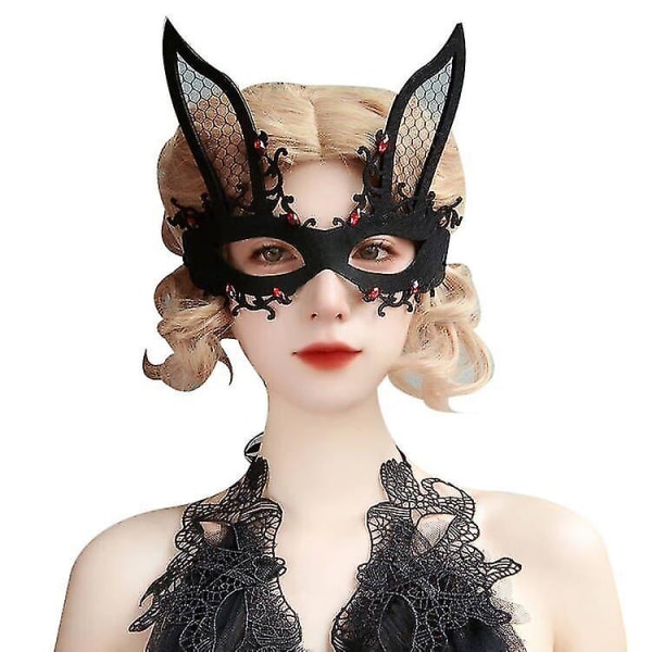 Halloween Masquerade Ball Mask, Halv-face Deer Bunny Spider Masker