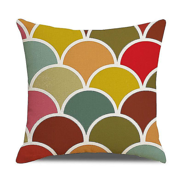 Set med 4 myke bomullslin puter til hjemmedekorasjon (45 x 45 cm)