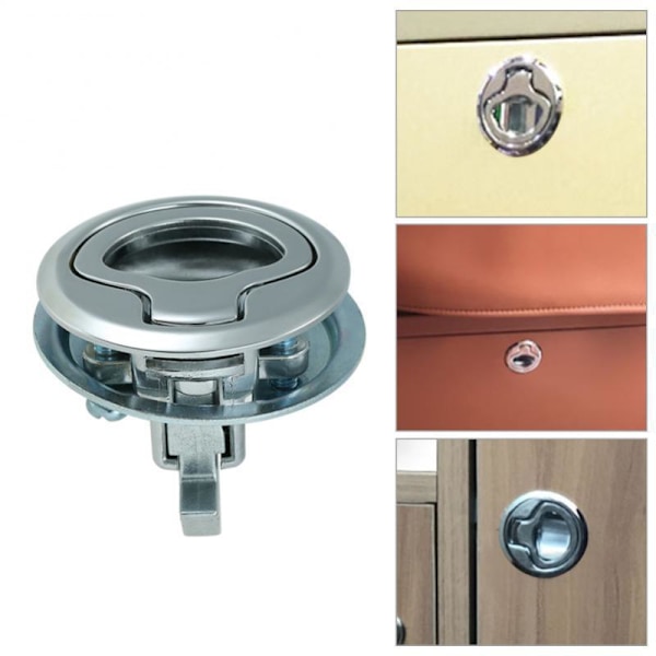2\" Flush Pull Slam Latch i rustfritt stål, rund trekklås for RV-båtdekkluke 1/4\" dørskapsmøbler Dørlåsing