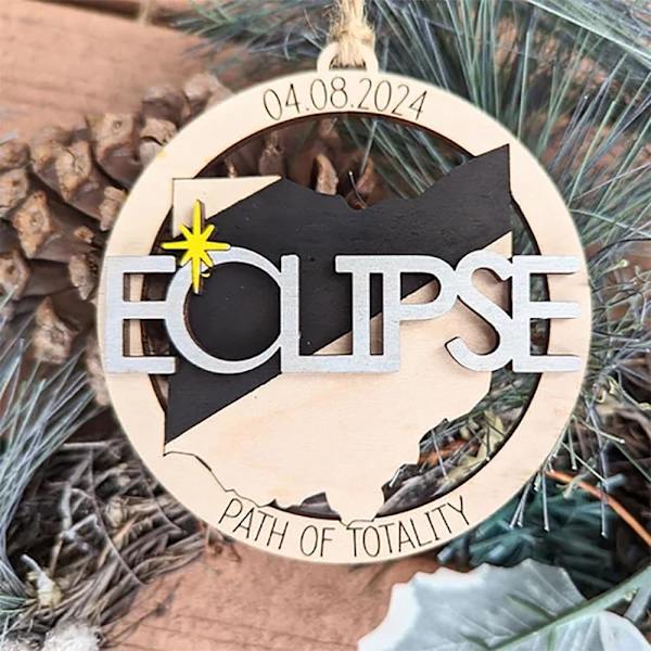 Solförmörkelse 2024 Prydnad, Trä 2024 Eclipse Keepsake, Eclipse Souvenir - 12 Olika Stater Texas, New York