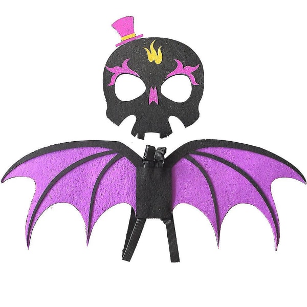Wing Mask Cosplay rekvisita Barn Söta kostymtillbehör för Halloween Maskerad Carnival Night Party Purple Black