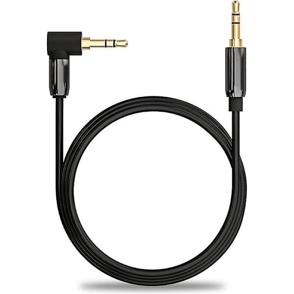 2m Filtringsfri 3,5 mm AUX-kabel til mobiltelefoner, højttaler, L-formet vinklet 3,5 mm bilstereo-audiokabel han til han [HK]