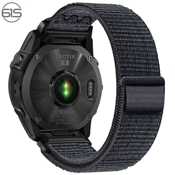 Garmin Fenix 5/6/7X Pro nylon borrelåsrem - 22mm 26mm