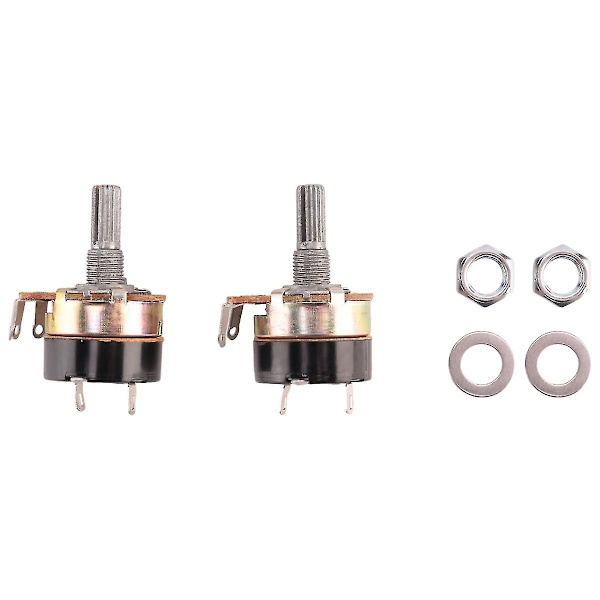 2 stk. 500K Ohm Single Linear Taper Potentiometre med tænd/sluk-kontakt
