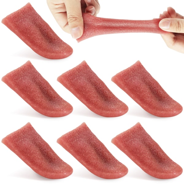 7-pack Halloween falsk tunga falsk tunga hemsk tunga prop tricks tunga leksaker, prop tricks tunga leksaker, realistisk falsk tunga