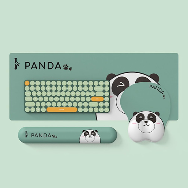 Tegneserie Panda Musemåtte med håndledsstøtte, skridsikker bund, ergonomisk gaming musemåtte smertelindring, sød musemåtte til computer