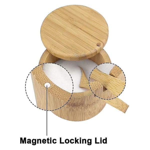 Ensiluokkainen bambusuolasäiliö, suolasirotin magneettisella kääntyvällä kannella