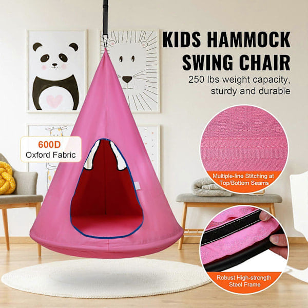 Barns Nest Gungstol, Hängande Hängmatta med Justerbart Rep, Hängmatta Gungstol för Barn Inomhus och Utomhus (39\" D x 52\" H)