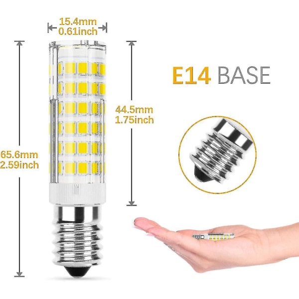 E14 Led-lamppu liesituulettimeen 5w (vastaa 50w halogeenia), 550lm, viileä valkoinen (6000k), Ac220-230v, ei himmennettävä, pieni Edison-kierre Ses jääkaappiin/liesituulettimeen