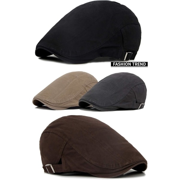Khaki-väriset barettipäähineet miehille ja naisille, hengittävä litteä vintage-baretti Dr
