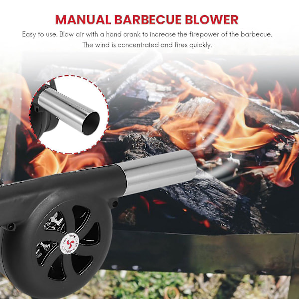 Handvevad grillfläkt Bbq-fläkt för utomhuscampinggrill