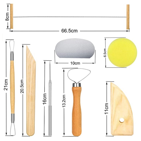8 stk./sæt Pottemager Keramisk Formning Værktøjer Udskæring Skulptur Sæt Glatning Voks Tegning Træ (Som Visning Passer Til Alle)