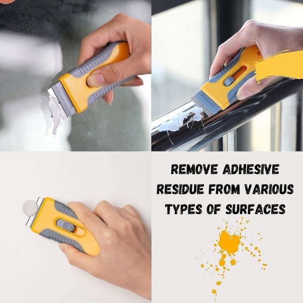 2-pakks, Razor Skrape Sett med 10 Blader, Razor Skrape, Vindus Skrape, Skrape Verktøy, Glass Skrape, Inntrekkbare Razor Blader