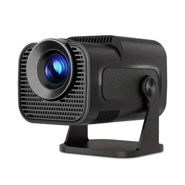 Miniprojektor 4K-understøttelse Native 1080P Smart Android 11 WiFi 6 Bluetooth 5.2 180° drejelig til hjemmebiograf Sort