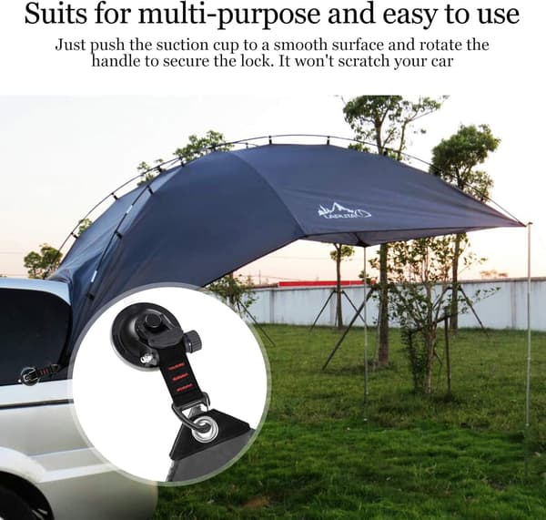 4-piece Strong Suction Cup Clip Set, No Drilling Required - Camping Accessories - Suction Cups for Tent Mounting