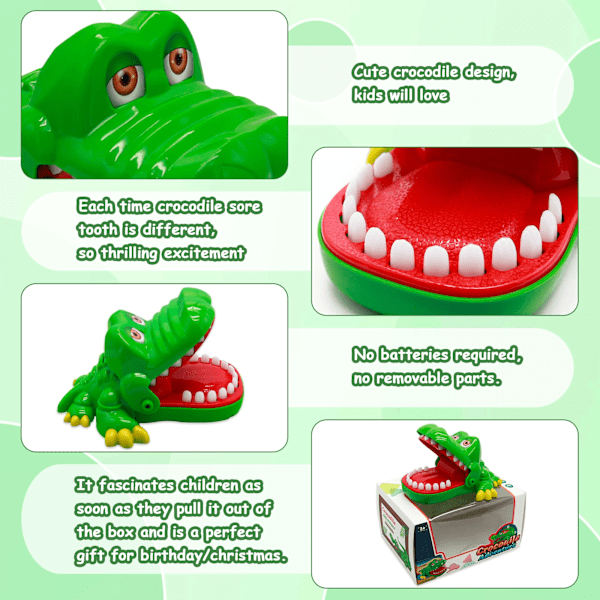 Alligator tannlege spill Krokodille tenner spill Alligator tann spill Krokodille spill med tenner Alligator spill Trykk tenner ned