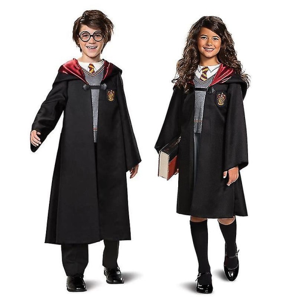 Hermione Granger kostym, Harry Potter Wizarding World Outfit för barn Cosplay-1 girl XL