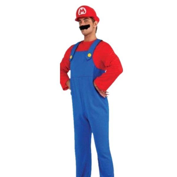 Vuxen Män Super Mario Bros Fancy Dress Cosplay Kostym S
