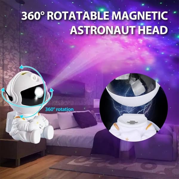 Astronaut Star Projektor, Stjärnprojektor Galaxljus för Barn, Rumsdekoration, Hemma Bio Vit