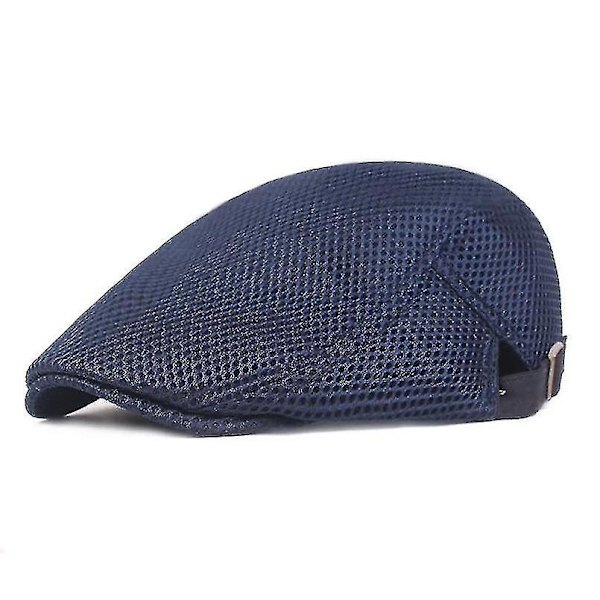Pustemessig netting avisgutt caps, herre sommer/høst streetwear golfhatt marineblå