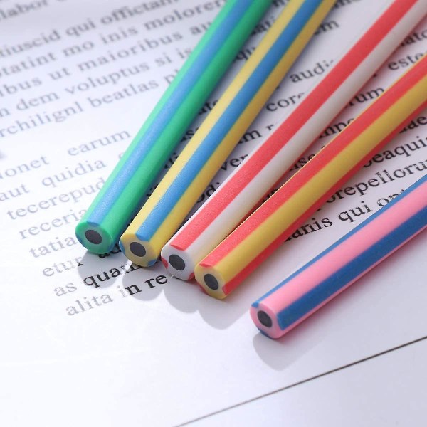 Färgglada böjliga pennor för barn, mjuka pennor med suddgummi, 20-pack