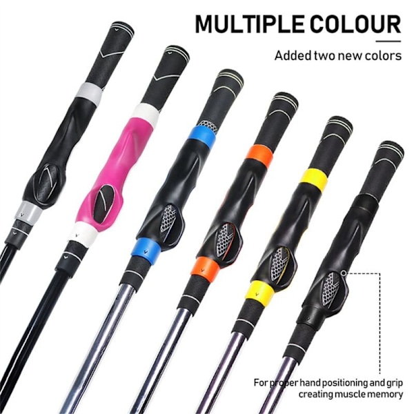 Golf grip træningshjælp golfkølle grip til sving grip træner træningshjælp venstre højre, sort