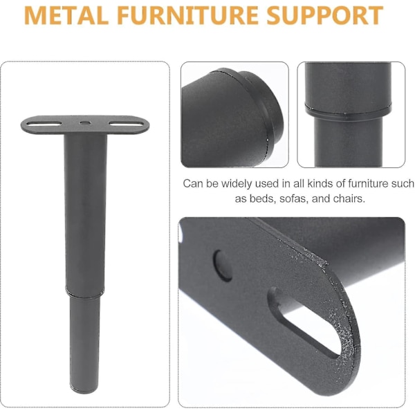 Justerbare senge benløftere møbelskab fodforlængere sofa fødder støtte erstatning stol benforlængere Heavy Duty seng ramme nivellering (1 stk, Blac