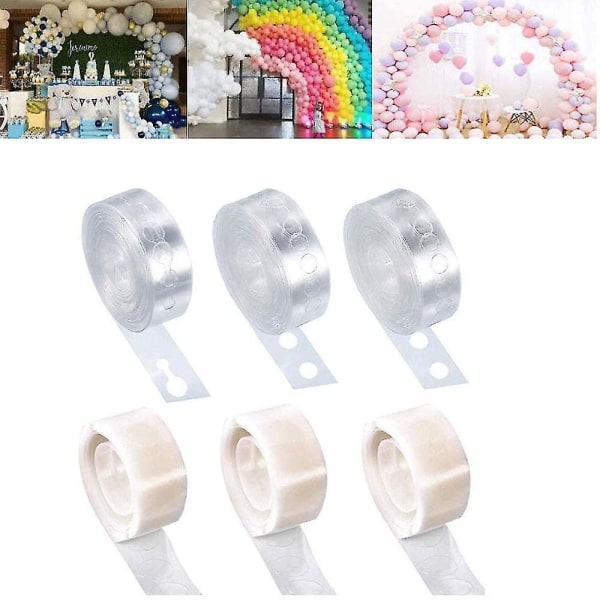 3 Rolls Balloon Arch Strip And 3 Rolls Balloon Decorative Glue Dots5m Hole Latex Balloon Chain For Wedding Party/birthday/christmas Decoration