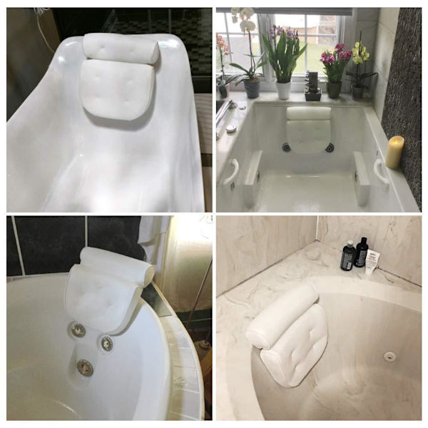 Badkudde Badkar Spa Kudde Badkar Nackkudde Huvud Nacke Rygg och Axelstöd Passar Alla Badkar, Jacuzzi, Hemmaspa