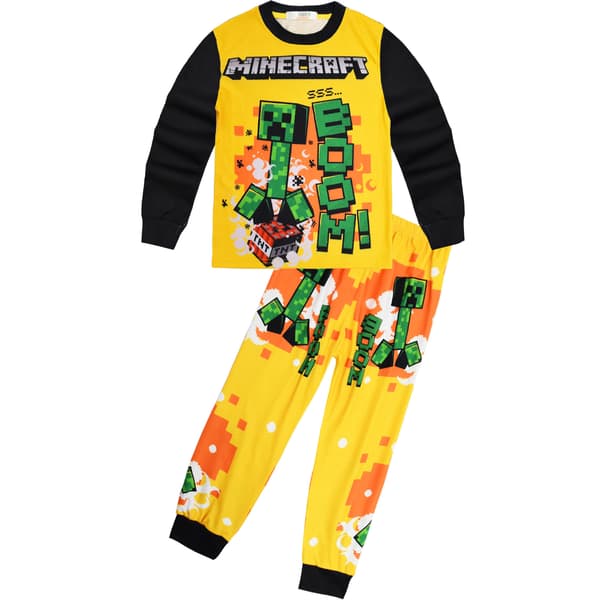 Minecraft Kläder 110-150 Barn Långärmad Hemmakläder Set 130