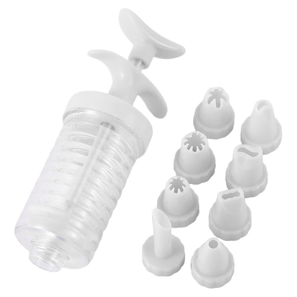 Kakedekoreringssett, Cupcake Icing Piping Kit, Kakedekoreringssett med sprøytetupper, Cupcake Injector/Dekoreringssett, Hvit