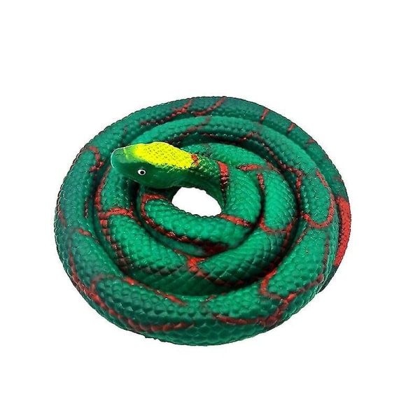 1 st Snake Toy Snake Safari Trädgårdsrekvisita Skämt Prank Present Nyhet Leksak Trange Kreativ Hel person Falska Snake Leksaksrekvisita 01 dark green