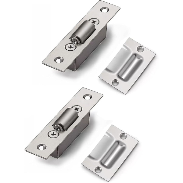 Stainless Steel Door Roller Catches Mortice Case Size 20mm for Cabinet Kitchen Bathroom Bedroom Cupboards Wardrobes Latches Locks Stopper 2 Pieces