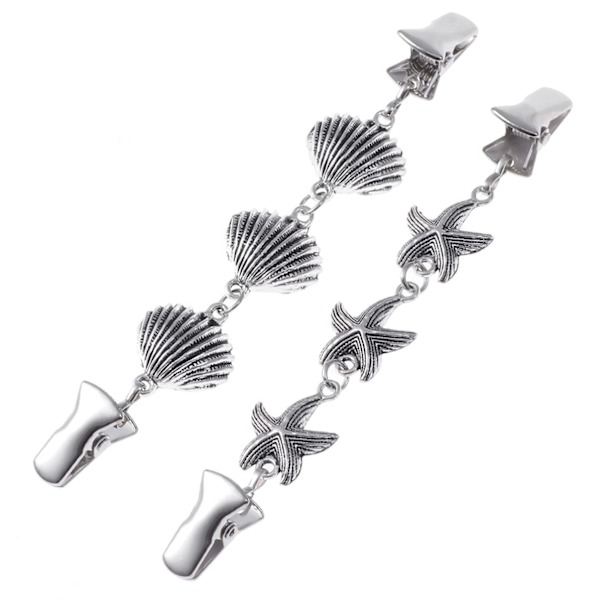 Generisk 2 stk. Cardigan Clips Jakke Clips Sweater Clips til kvinder Legering Sjal Clips Rhinestone Sweater Kæde Clips Broches Smykker