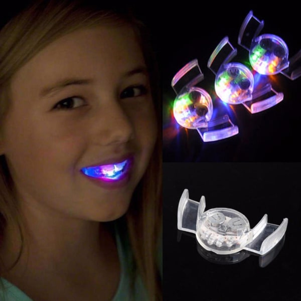 Blinkande tänder Brace Lysande Transparent Halloween Led Light Up Mouth Brace Party Supplies For Bar